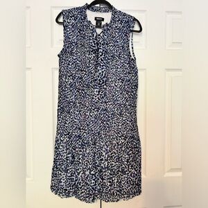 DKNY Animal print, pleated shift dress